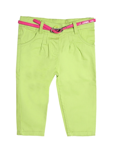 

612 league Girls Lime Green Solid Trousers