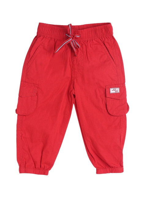 

612 league Boys Red Cotton Cargos Trousers