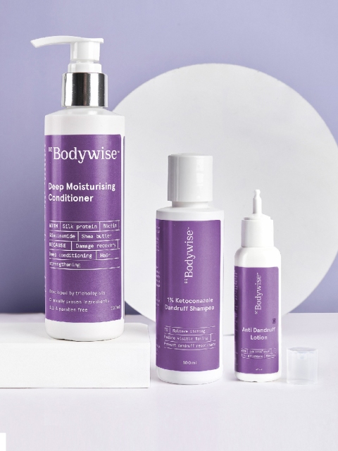 

Be Bodywise Complete Dandruff Control Kit - Anti-Dandruff Lotion, Shampoo & Conditioner, Purple