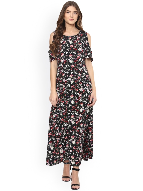 

Harpa Women Black Floral Print Maxi Dress
