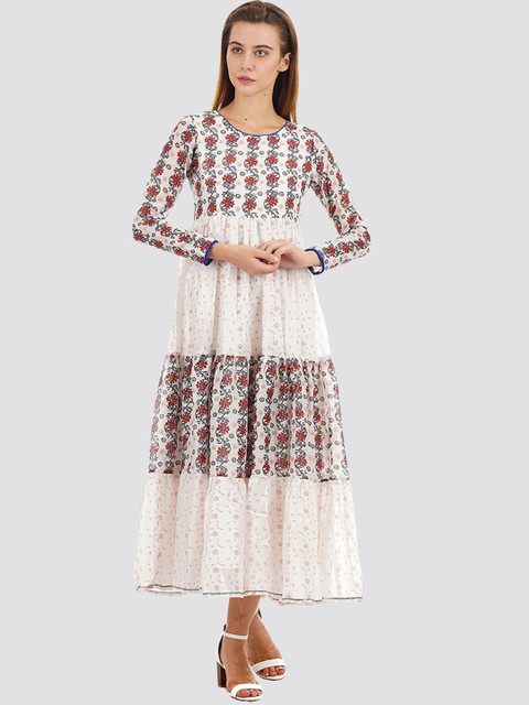 

Ethnicity White Ethnic Motifs Maxi Dress