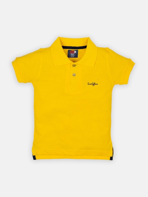 

AMUL Kandyfloss Kids Yellow Polo Collar Pure Cotton T-shirt