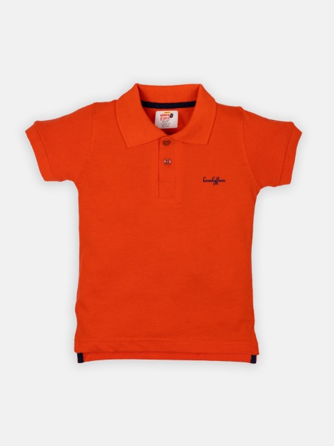 

AMUL Kandyfloss Kids Orange Polo Collar Pure Cotton