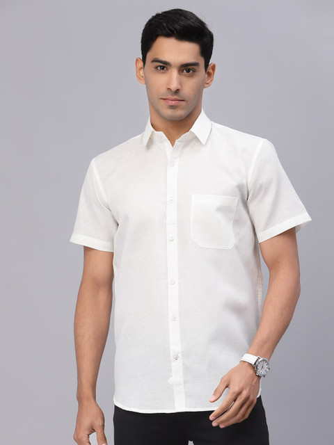 

NEUDIS Men White Classic Cotton Formal Shirt