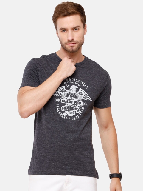 

Classic Polo Men Grey Printed Slim Fit Cotton T-shirt