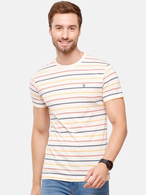 

Classic Polo Men White Striped Pockets Slim Fit T-shirt