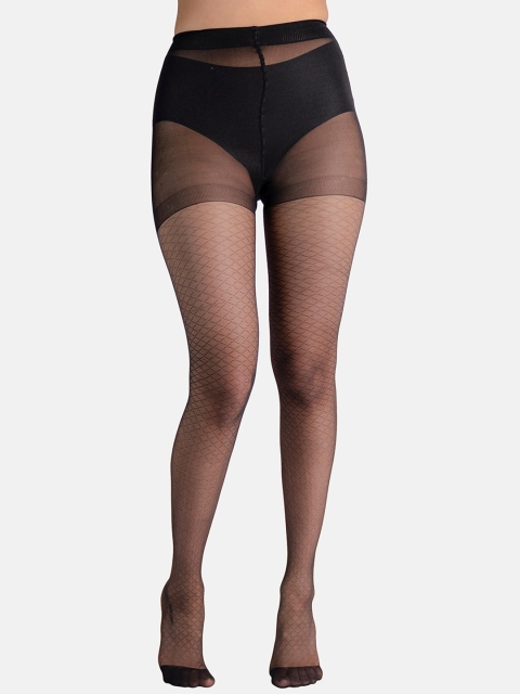 

Theater Women Black Self Design Stockings