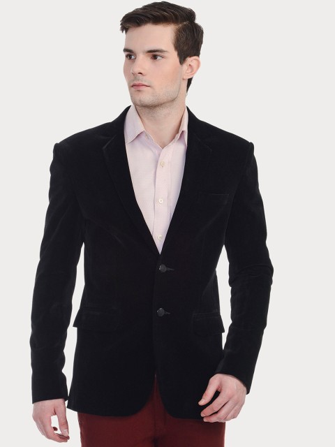 

LUXURAZI Men Black Velvet Blazer