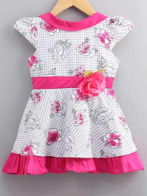

Enfance Girls Pink & White Cotton Checked Dress