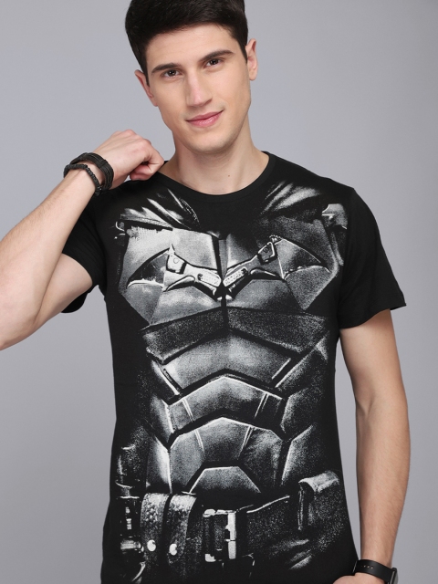 

Free Authority Men Black Batman Printed Cotton T-shirt