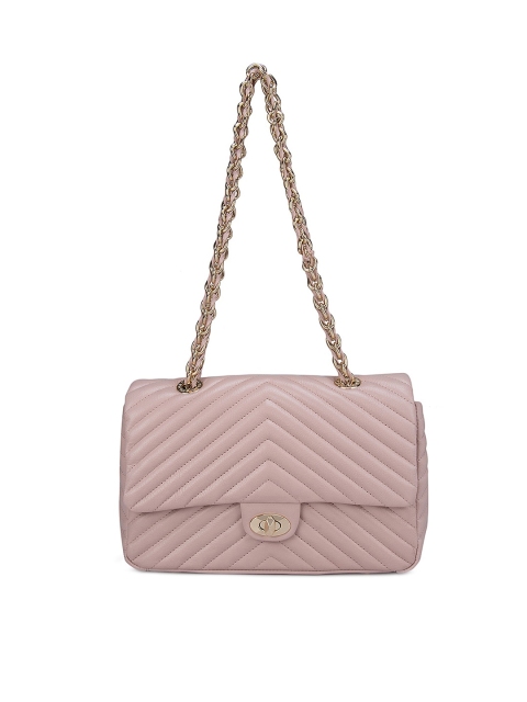 

Da Milano Dusty Pink Quilted & Structured Leather Shoulder Bag