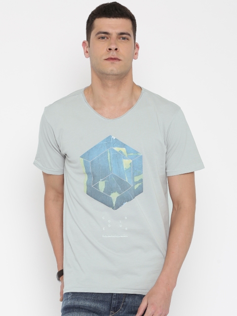 

Voi Jeans Grey Printed Round Neck T-shirt