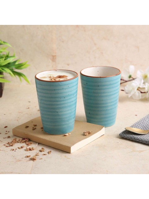 

Wonderchef Set of 2 Blue Textured Stoneware Matte Cups