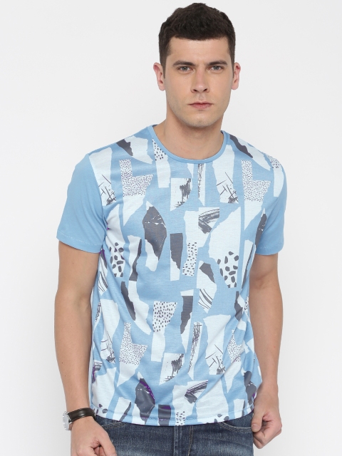 

Voi Jeans Blue Printed Round Neck T-shirt