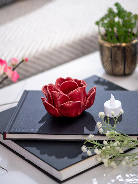 

THEDECORKART Red Tea-Light Candle Holders