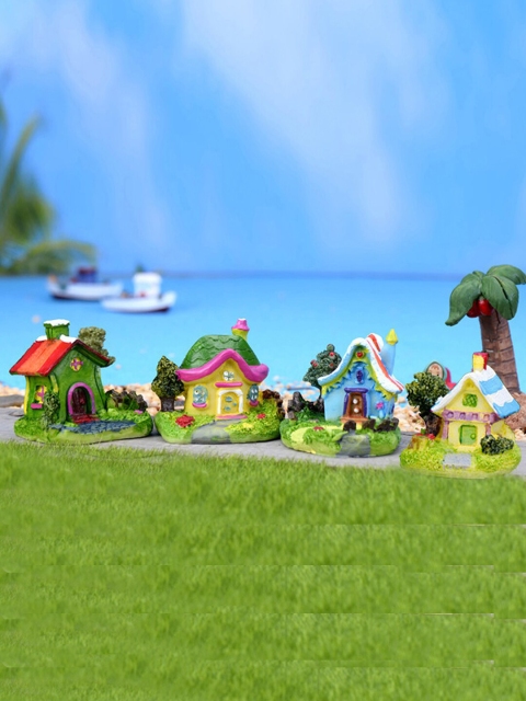 

TAYHAA Set of 4 Dollhouse cum Villa Garden Landscape Toys, Multi