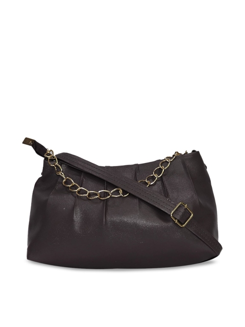 

LELYS Brown Textured PU Structured Sling Bag