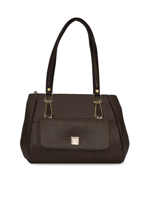 

LELYS Brown Leather Structured Shoulder Bag