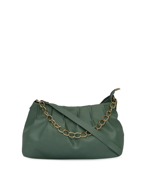 

LELYS Teal Green Structured Hobo Bag