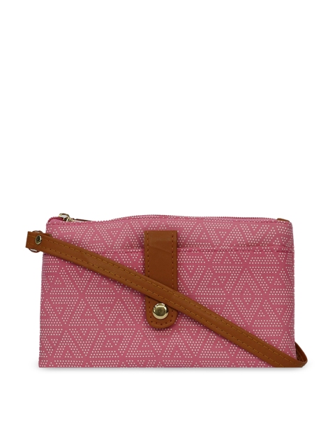 

LELYS Pink Geometric Printed PU Structured Sling Bag
