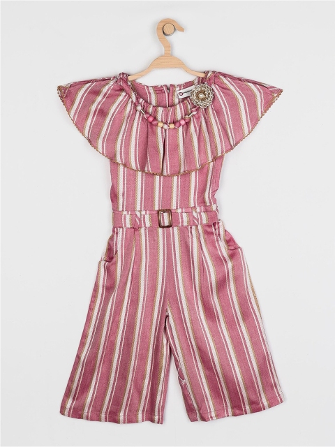 

Peppermint Girls Pink & White Striped Jumpsuit