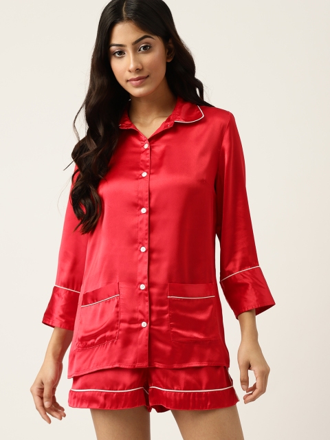 

ETC Women Red Solid Night suit