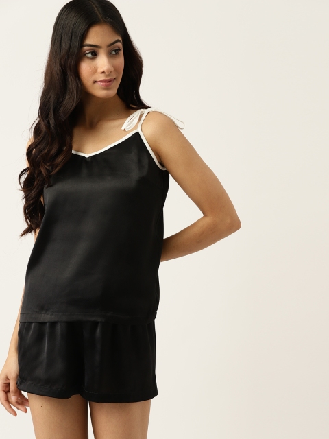 

ETC Women Black Solid Night suit