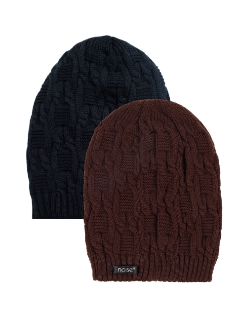 

NOISE Unisex Pack of 2 Beanies, Black