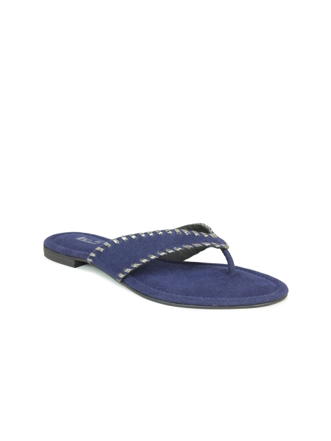 

Inc 5 Women Navy Blue Western Embellished Open Toe Flats