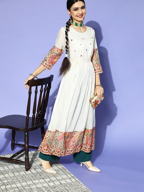 

ZOLA Classic Off-White Silk Swirling Volume Kurta