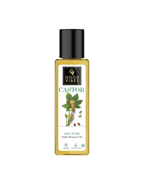 

Good Vibes Cold Pressed 100% Pure Castor Carrier Oil 200 ml, White