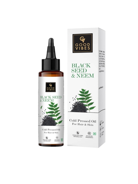 

Good Vibes Blackseed & Neem Cold Pressed Oil 100 ml, White