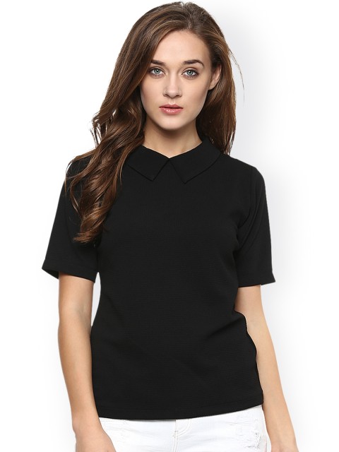 

Miss Chase Women Black Self-Design Regular Top