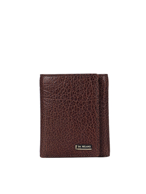 

Da Milano Men Brown Textured Leather Three Fold Wallet