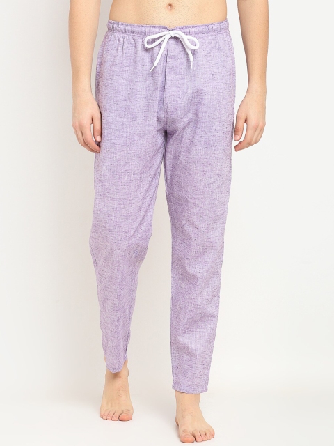 

JAINISH Men Purple Solid Pure Cotton Lounge Pants