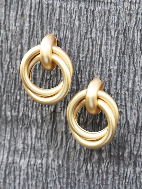 

Kazo Gold-Toned Contemporary Gold Plated Drop Earrings