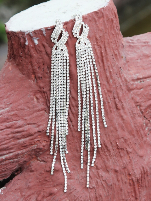 

Kazo Silver-Toned Contemporary Drop Earrings