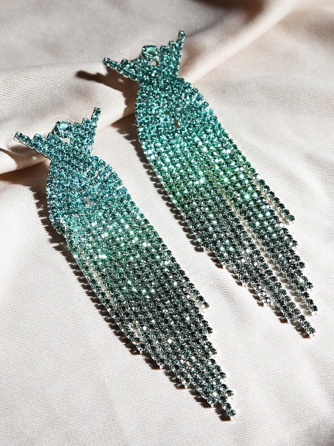 

Kazo Green Contemporary Ombre Danglers Drop Earrings