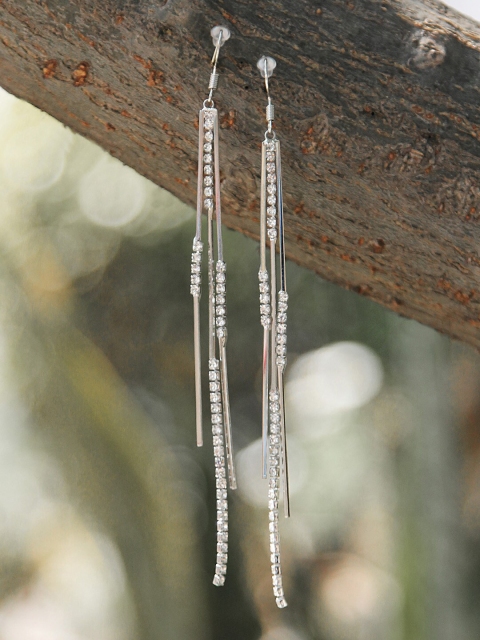 

Kazo Silver-Plated Contemporary Drop Earrings