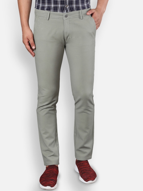 

Callino London Men Olive Green Original Slim Fit Easy Wash Chinos Trousers