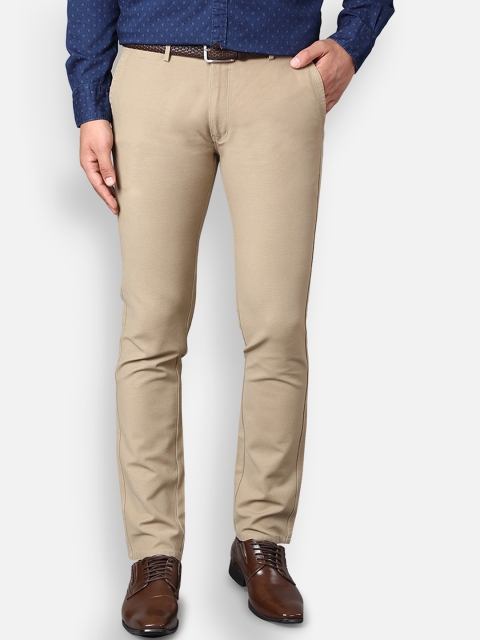 

Callino London Men Cream-Coloured Original Slim Fit Easy Wash Formal Trousers