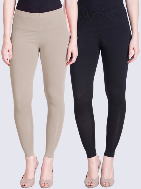 

LYRA Women Pack Of 2 Ankle-Length Leggings, Black