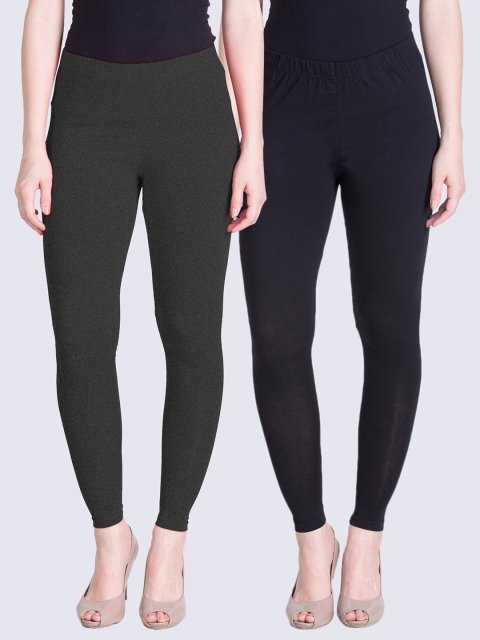 

LYRA Women Pack of 2 Ankle-Length Leggings, Black