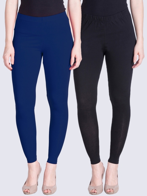 

LYRA Women Pack Of 2 Ankle-Length Leggings, Navy blue