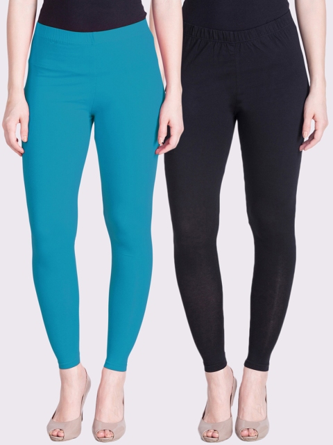 

LYRA Women Pack Of 2 Ankle-Length Leggings, Blue