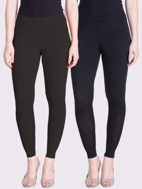 

LYRA Women Pack Of 2 Ankle Length Leggings, Charcoal