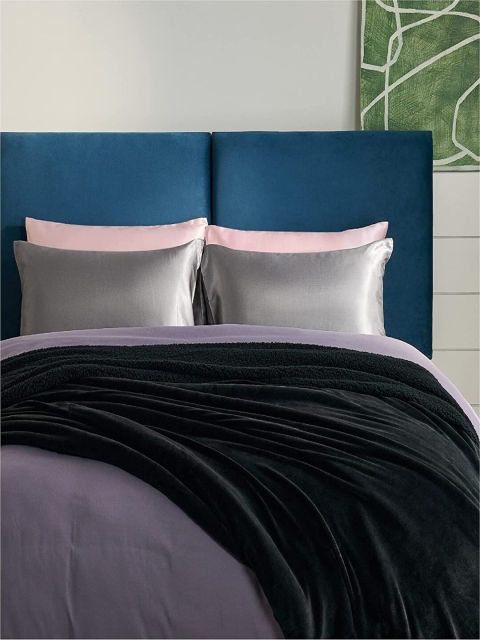 

Tormeti Set Of 2 Grey Solid Satin Pillow Covers