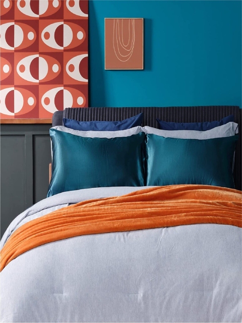 

Tormeti Set Of 2 Satin Pillow Covers, Teal
