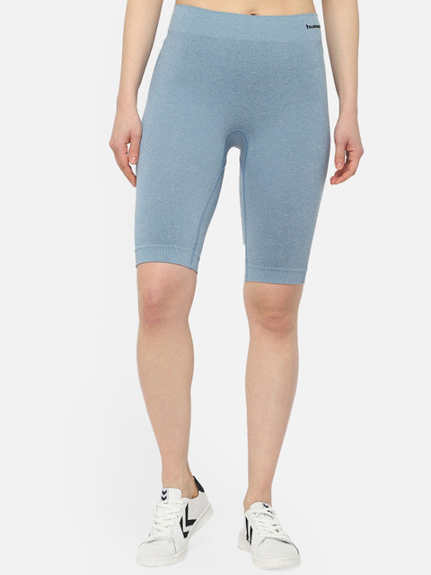 

hummel Women Blue Solid Shorts