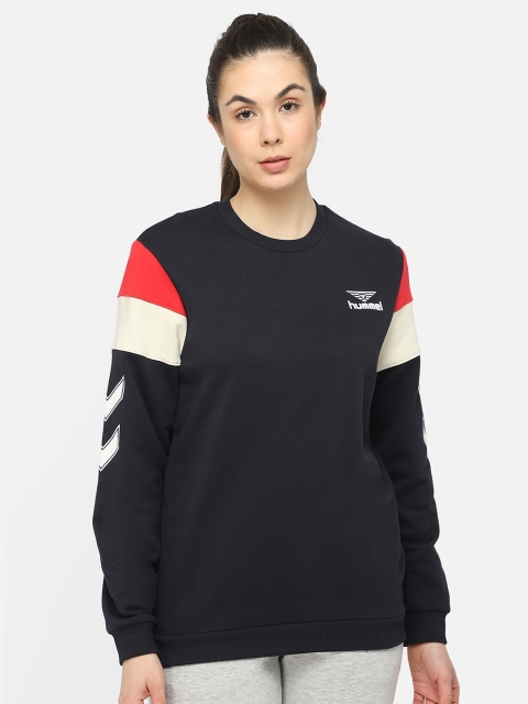 

hummel Women Black Colourblocked Sweatshirt